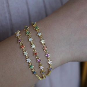 14k Gold Star Bracelet